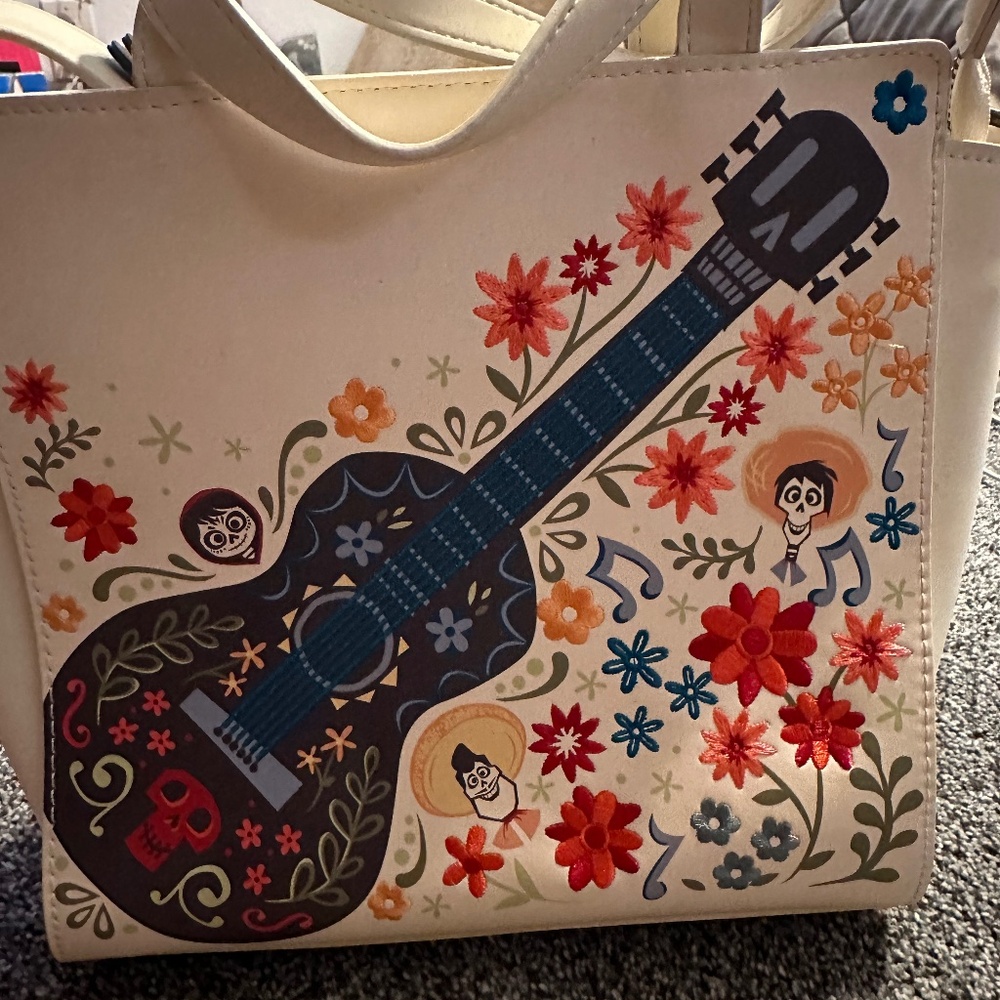 Pixar Coco remember me guitar floral crossbody bag